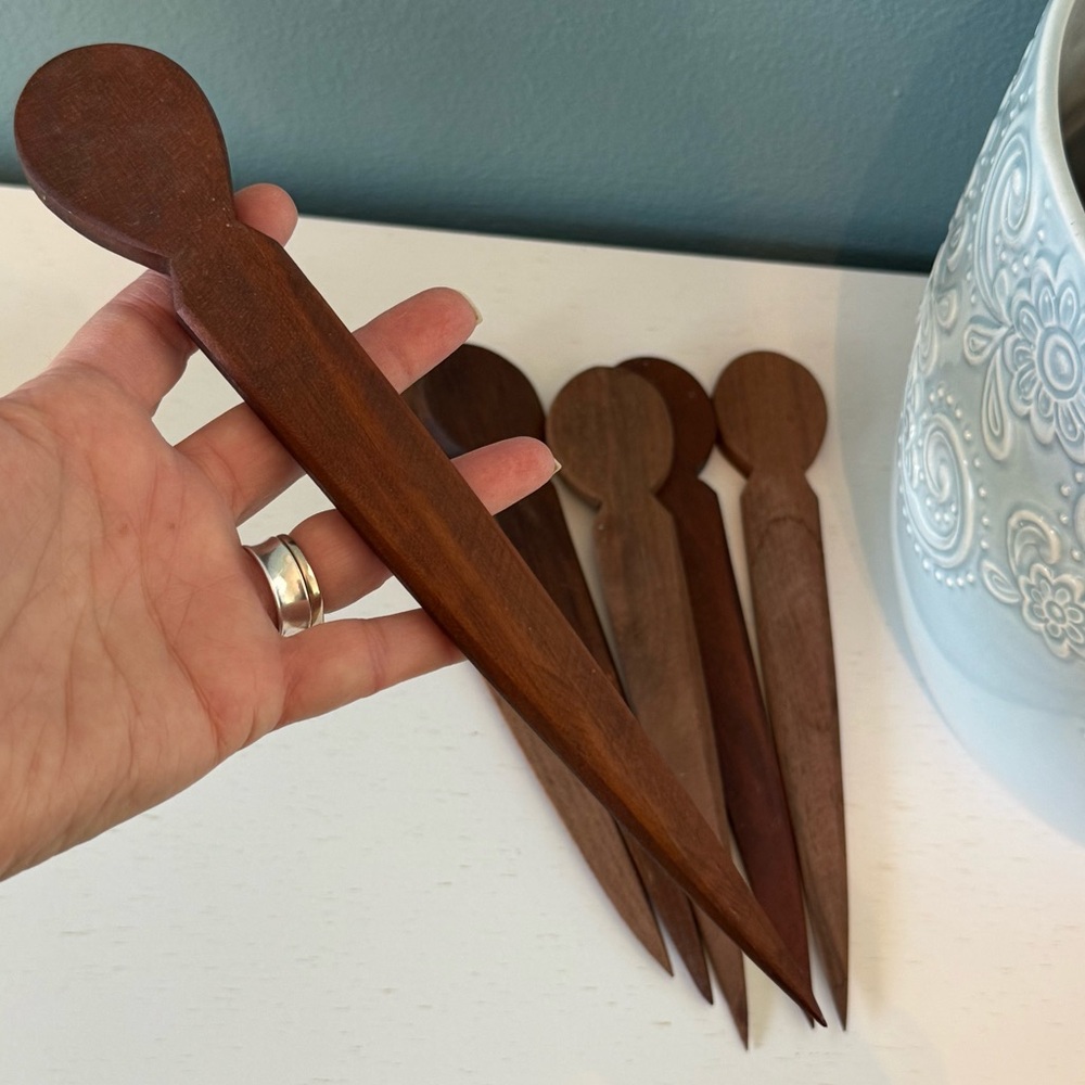 Set of Wooden Garden Stakes Plant Markers Herb Garden (Set of 6) NWOT